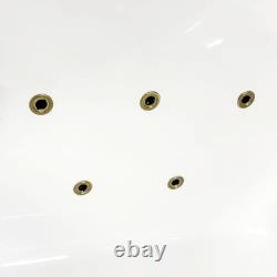 Imelda Whirlpool Spa Bath Acrylic White 1700 x 700mm Brushed Brass Jet Options