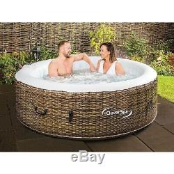 Inflatable Hot Tub Jacuzzi Pool Spa 4 Persons Garden Indoors Outdoors Relax