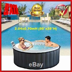 Inflatable Hot Tube Spa Heated Bath Jacuzzi Pool 4 Person Indoor Outdoor Pump