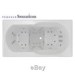 Islay 1370x740mm Deep Soaking 52 FlushJet Pegasus Sensations Whirlpool Spa Bath