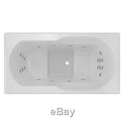 Islay 1370x740x810mm Deep Soaking Bath 22 Flush-Jet Whirlpool Pneumatic Controls