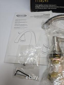 Jacuzzi Lauren Brushed Nickel 2-handle Roman Tub Faucet Deck Mount 1158245 New