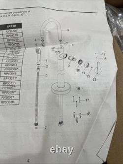 Jacuzzi NW50827 Freestanding Tub Filler with Metal Hand Shower NOB N TX