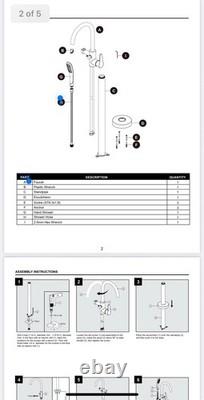 Jacuzzi NW50827 Freestanding Tub Filler with Metal Hand Shower NOB N TX