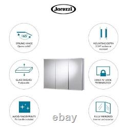 Jacuzzi PD48000 Aluminum 26 H X 36 W X 5-1/4 D Triple Door Medicine Cabinet