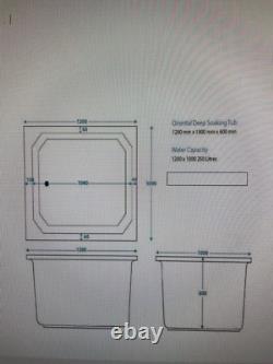 Japanese Deep Soak Bath Fibreglass/Supercast 1200 X 1000 x 600 deep