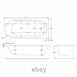 Jersey J Shaped Right Left Hand Bath, Bath Panel 6-8-11 Jet Whirlpool Jacuuzi