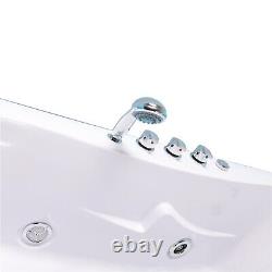 Jetted Bathtub hot tub 180 X 120 cm white Chromotherapy 8 jets, Elite