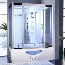 Jupiter 1670 x 850mm White Steam Shower Whirlpool and Airspa Bath