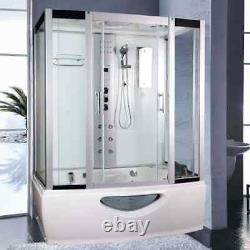 Jupiter 1670 x 850mm White Steam Shower Whirlpool and Airspa Bath