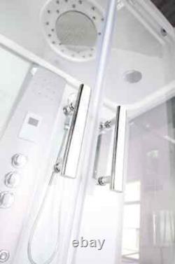 Jupiter 1670 x 850mm White Steam Shower Whirlpool and Airspa Bath