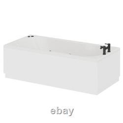 Keyhole 1700mm x 800mm 6 Jet Matt Black V-Tec Single Ended Whirlpool Shower Bath