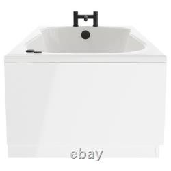 Keyhole 1700mm x 800mm 6 Jet Matt Black V-Tec Single Ended Whirlpool Shower Bath