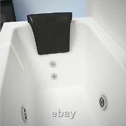 L Shape Whirlpool Bath Tubs 8 Massage Jets 6mm Glass Screen And Waste Left Hand