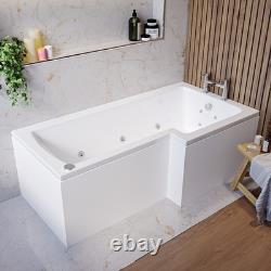 L Shape Whirlpool Spa Shower Bath, Right Hand 1700 x 850mm Lomax LOMRH1700
