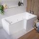 L Shape Whirlpool Spa Shower Bath, Right Hand 1700 x 850mm Lomax LOMRH1700