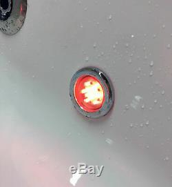 L Shaped Left Hand Whirlpool Shower Spa Jacuzzis Bathtub 8 Jets Bath with Waste