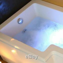 L Shaped Left Hand Whirlpool Shower Spa Jacuzzis Square Bathtub 8 JET SPA Bath