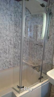 L Shaped R/H'MATRIX' 1700mm Shower Bath with 22 Jet Hydrotherapy System