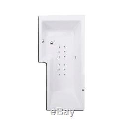 L-Shaped Square Shower Bath Left Hand 1700 with 8 Jet Whirlpool and Pump Pro
