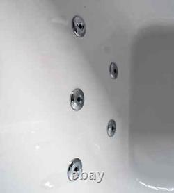 L Shaped Whirlpool Shower Bath and Screen with Jets Light Options Right Hand