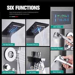 LED Hydromassage Shower Panel Column Stainless Steel Waterfall Shower Head