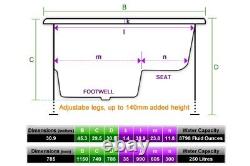 LEWIS Extra Long Plain Deep Soaking, Japanese Style Bath