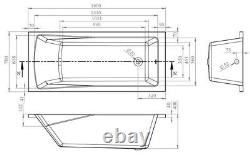 LINTON Hydrotherapy Whirlpool/Airspa system 24 Jet 1600x700 Single Ended Bath