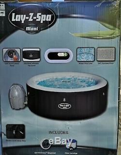 Lay-Z-Spa 54123-BNNX16AB02 Miami Hot Tub Airjet Inflatable SPA 2-4 Person BLACK