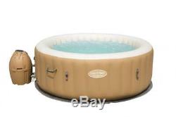 Lay-Z-Spa Palm Springs Portable Outdoor Inflatable Hot Tub Jacuzzi Brown
