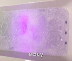 Left Hand P Shape Jacuzzi Type Spa Bath & Screen with Whirlpool & Light