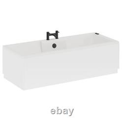 Legend 1700mm x 700mm Left Hand 6 Jet Matt Black V-Tec Single Ended Whirlpool Ba