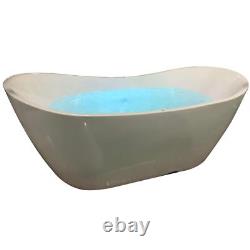 Lisna Waters Grace White 1800mm x 900mm 12 Jet Whirlpool Freestanding Bath Spa