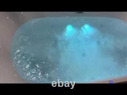 Lisna Waters Grace White 1800mm x 900mm 12 Jet Whirlpool Freestanding Bath Spa