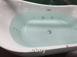 Lisna Waters Grace White 1800mm x 900mm 12 Jet Whirlpool Freestanding Bath Spa