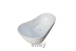 Lisna Waters Grace White 1800mm x 900mm 12 Jet Whirlpool Freestanding Bath Spa