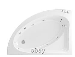 Lundy 1500 x 1040mm RH Corner 12 Jet Whirlpool / Spa Bath inc Panel 420mm deep