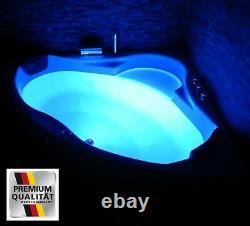 Luxury Bathtub With Headrests Acrylic Corner Bath LED Tub For Bathroom White