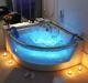 Luxury Whirlpool Bathtub 140x140 cm with Glass Ozone LED Heater Front for Bath