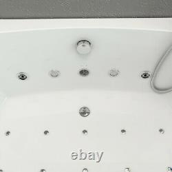 Luxury Whirlpool Bathtub 175x85 CM With Glass Ozone LED Heater Front For Bath