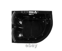 Luxury Whirlpool Bathtub Black Double Bath With Massage LED Cheap Corner Bath