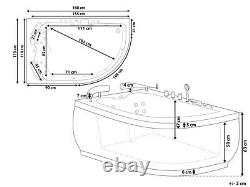 Luxury Whirlpool Bathtub Black Double Bath With Massage LED Cheap Corner Bath