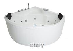 Luxury Whirlpool Bathtub Round With LED Corner Bath 135x135 CM Made IN Germany