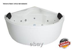 Luxury Whirlpool Bathtub Round With LED Corner Bath 135x135 CM Made IN Germany