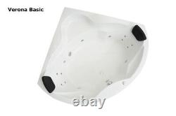 Luxury Whirlpool Bathtub Round With LED Corner Bath 135x135 CM Made IN Germany