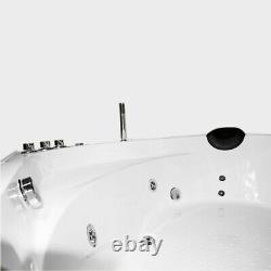 Luxury Whirlpool Bathtub With Glass Front LED Fittings Corner Bath Left Right