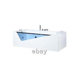 Luxury Whirlpool Bathtub With Glass LED 180x90 Corner Bath Left Right