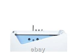 Luxury Whirlpool Bathtub With Glass LED 180x90 Corner Bath Left Right