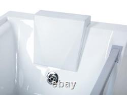 Luxury Whirlpool Bathtub With Glass LED 180x90 Corner Bath Left Right