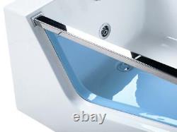 Luxury Whirlpool Bathtub With Glass LED 180x90 Corner Bath Left Right